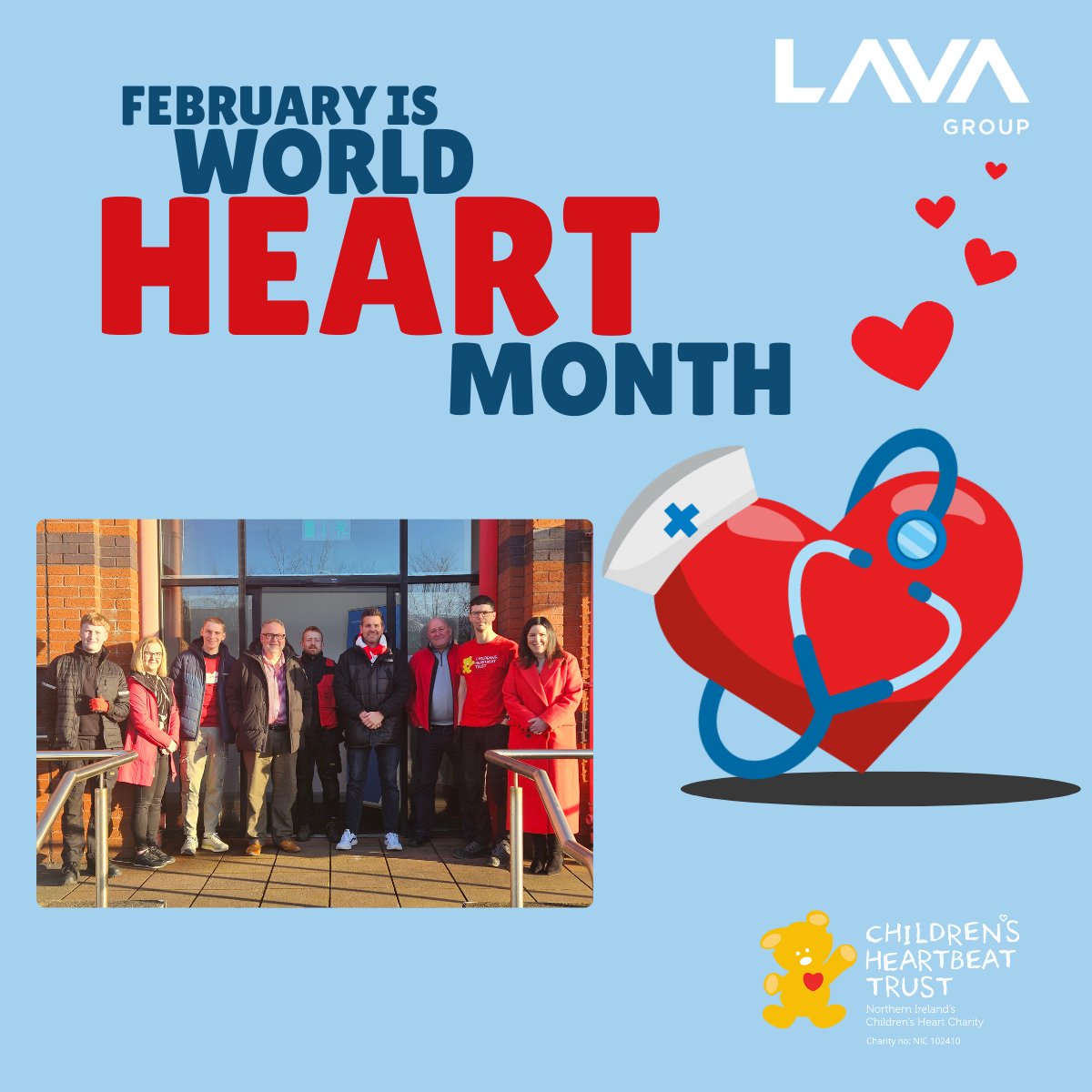 This February, we're stepping up for 'World Heart Month' and supporting our Charity of the Year <a href="/Chldns_Hrtbeat/">Childrens Heartbeat</a> &amp; to raise awareness for a cause close to our hearts. 
#WorldHeartMonth #HeartHealth #StayHealthy #StayFit #YourHeartMatters #LavaGroup
