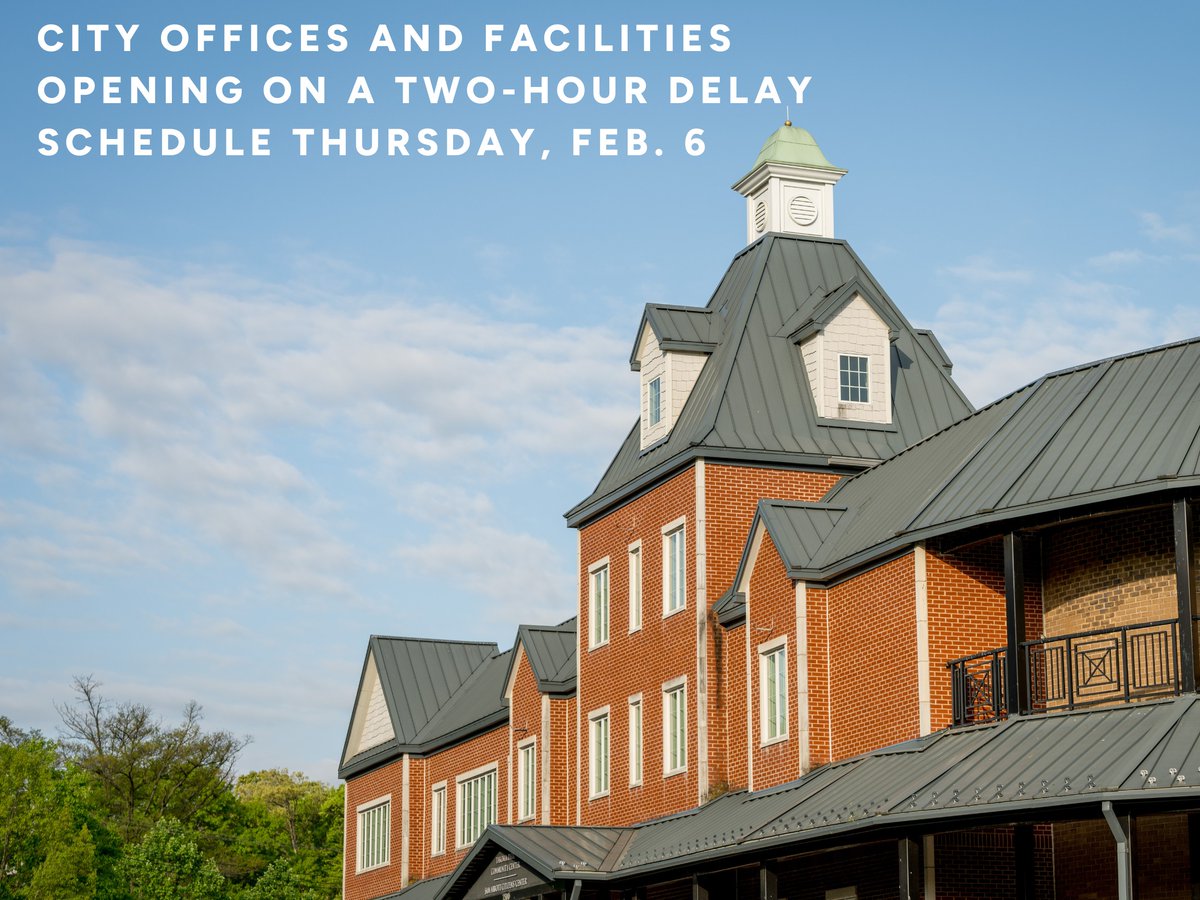 TakomaParkMD's tweet photo. #TKPK offices and facilities will open two hours late on Thursday, February 6, 2025.
➡️  TPRD's Morning Care programs will open at 9:00 am due to MCPS schools operating on a Code Yellow two-hour delay 
➡️ As always, @TakomaParkPD is open 24/7 for Emergency Services https://t.co/vGPxgWmjKX