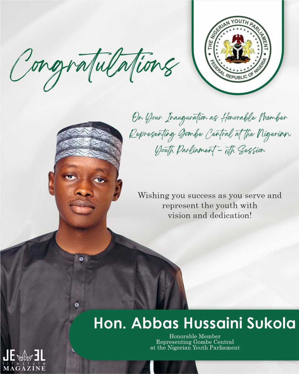 Scholar_Maan's tweet photo. Honored to be inaugurated as a member representing the vibrant youth of Gombe Central at the Nigerian Youth Parliament – 6th Session. Grateful for this opportunity to serve, amplify young voices, and drive meaningful change. https://t.co/mWPOiiZ4Ne