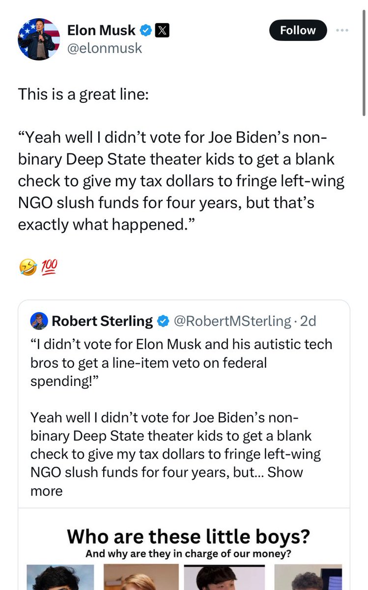 Is it a great line? Or is it whataboutery twattery because both of these things are bad?