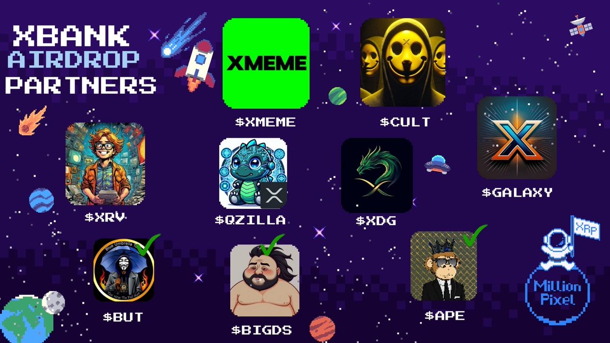 Isn't that exciting? ❤️

Check out the incredible list of our amazing partners! 

🎭 <a href="/XrpCult/">XRP CULT</a>
💚 <a href="/xmemecoinxrpl/">XMΣMΣ</a> 
🐉 @XDragon_onxrpl
🦖 <a href="/QuantZillaCoin/">QuantZilla on XRP Ledger</a>
🌕 <a href="/xSOLARxProject/">SOLRx Backup</a>
🕶️ <a href="/XRVrevenge/">XRVenge</a>
☂️ <a href="/blueumbrellabut/">Blue Umbrella Token $BUT</a> 
🦧 <a href="/moneymindedapes/">Money Minded Apes</a> 
🦸‍♂️ <a href="/TheRealBigDS/">$BIGDS - Davoid Schwortz</a> 

Can you guess which will be the