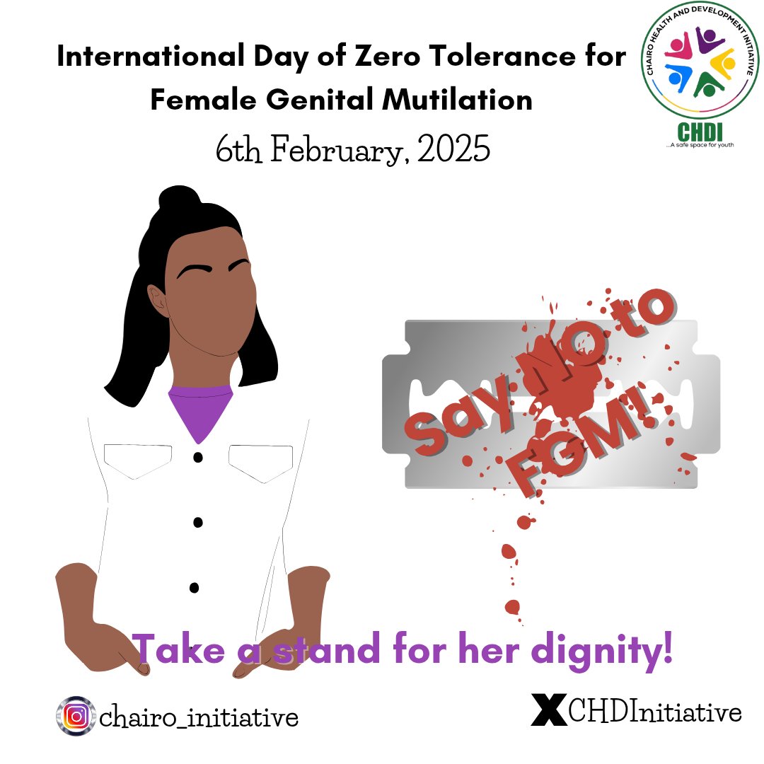 CHDInitiative's tweet photo. International Day of Zero Tolerance for Female Genital Mutilation

Every girl deserves to grow up healthy, safe, and free from harm. FGM violates human rights, causes lifelong health complications, and limits opportunities for millions of girls worldwide. ❌✂️ https://t.co/Wf63Y1erVK