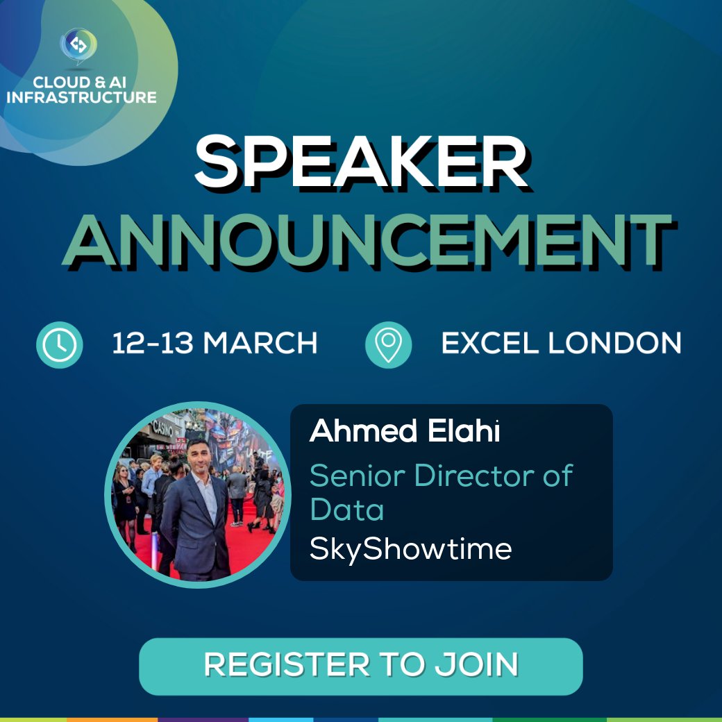 ✨ We’re delighted to announce that Ahmed Elahi, Senior Director of Data from SkyShowTime, will be taking the stage at Cloud &amp; AI Infrastructure 2025!

Secure your spot today: eu1.hubs.ly/H0gqW7s0