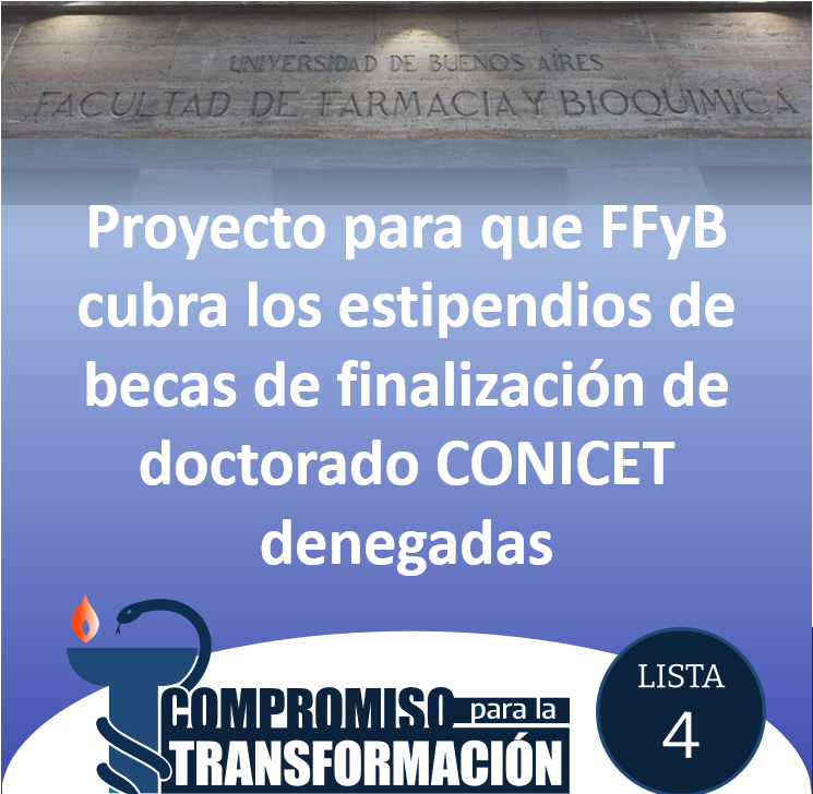ParaCompromiso's tweet photo. Ante el importante número de becas de finalización de doctorado no otorgadas, presentamos un proyecto para que @FFyB_UBA  , al igual que otras Facultades, cubra con fondos propios estos estipendios, posibilitando la culminación de los doctorados y proyectos de investigación https://t.co/zBXwwIWi4l