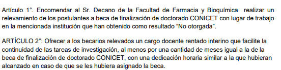 ParaCompromiso's tweet photo. Ante el importante número de becas de finalización de doctorado no otorgadas, presentamos un proyecto para que @FFyB_UBA  , al igual que otras Facultades, cubra con fondos propios estos estipendios, posibilitando la culminación de los doctorados y proyectos de investigación https://t.co/zBXwwIWi4l
