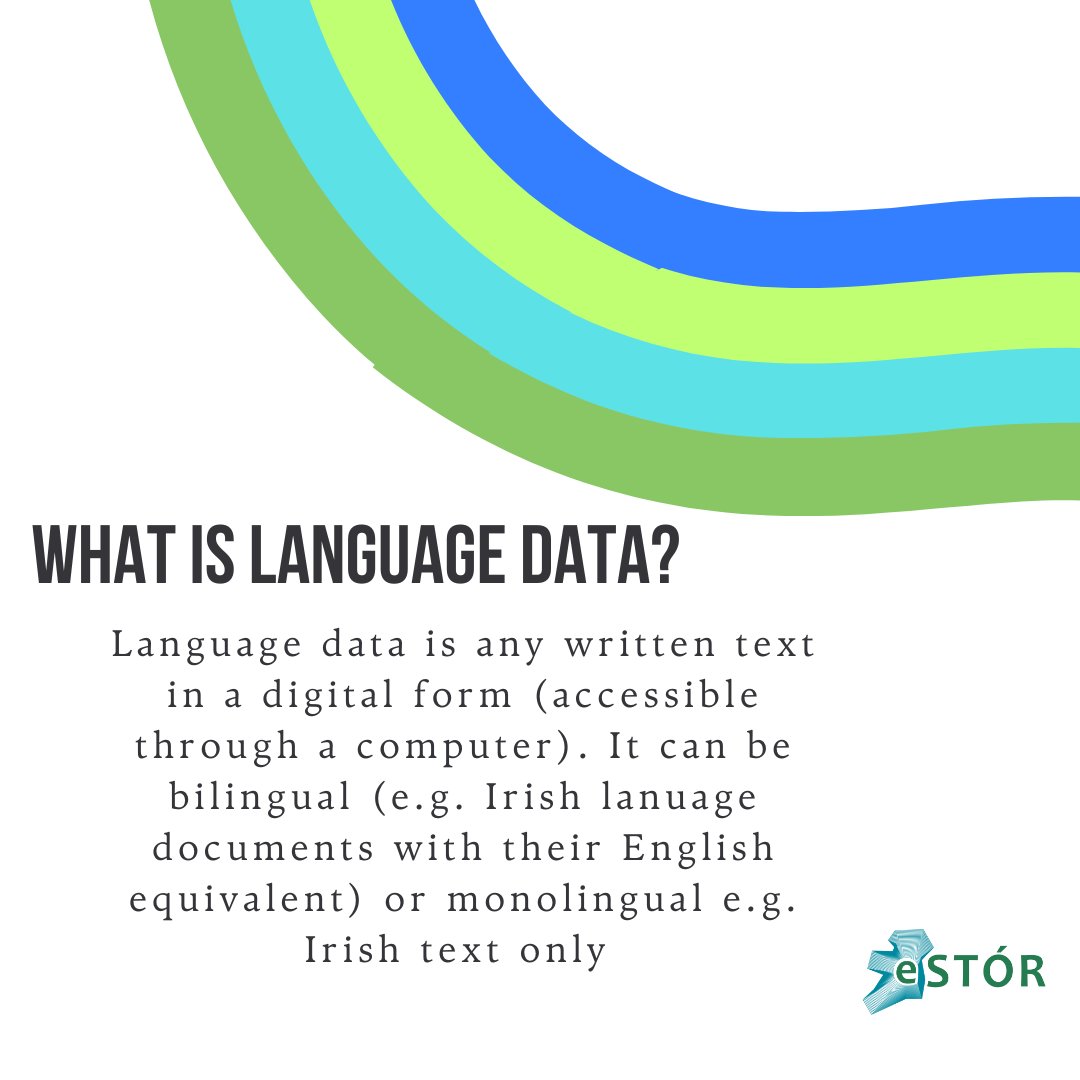 eStor_Eireann's tweet image. Cad is sonraí teanga ann?
What is language data?
estor.ie
#gaeilge #languagetechnology #languagedata #dataprocessing