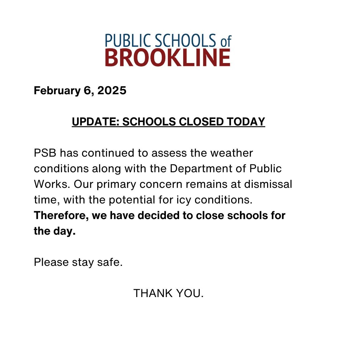UPDATE: Schools will remain closed today.