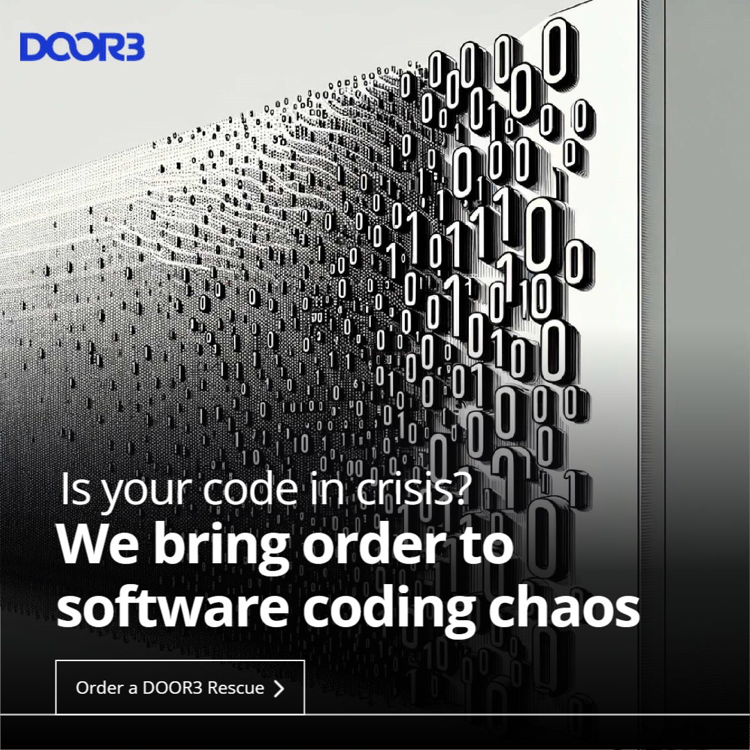 DOOR3's tweet image. Is your code turning into chaos? 🖥️🔧 DOOR3 specializes in bringing order to coding crises. Let’s streamline your software together! #CodeFix #TechSolutions #DOOR3 hubs.ly/Q033kZJ60