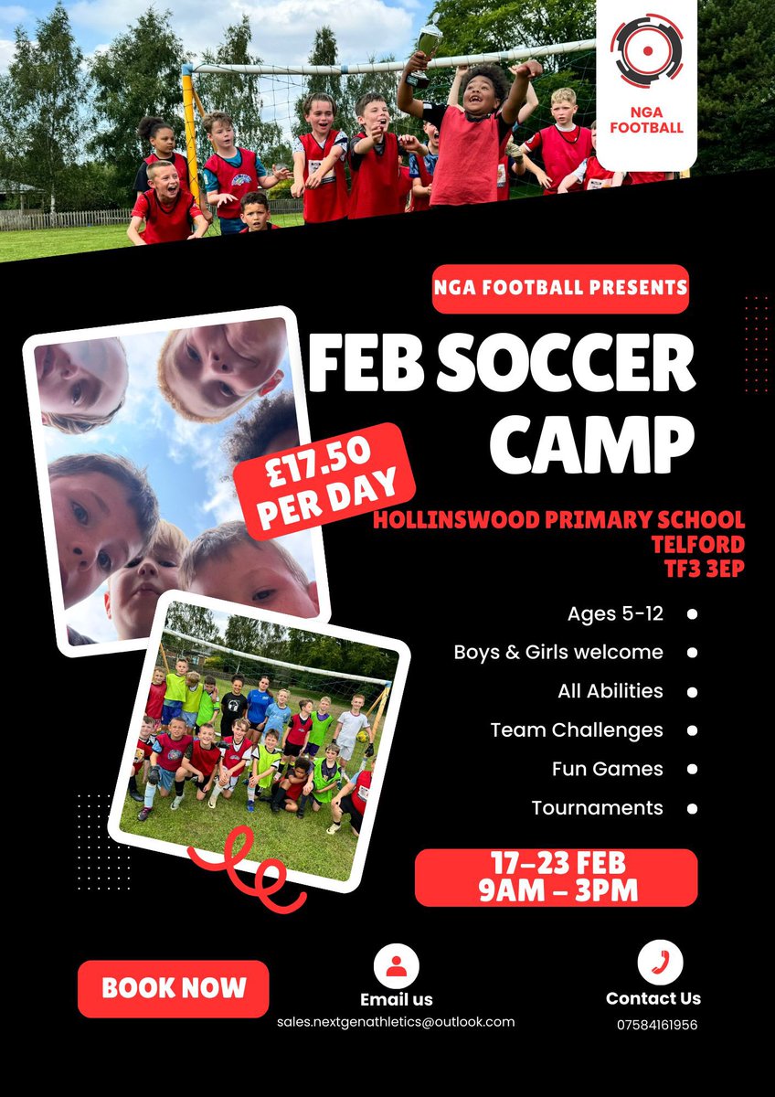 Please book yourself on this for February half term, places are going fast. Who doesn’t love a full week of
Football ⚽️⚽️