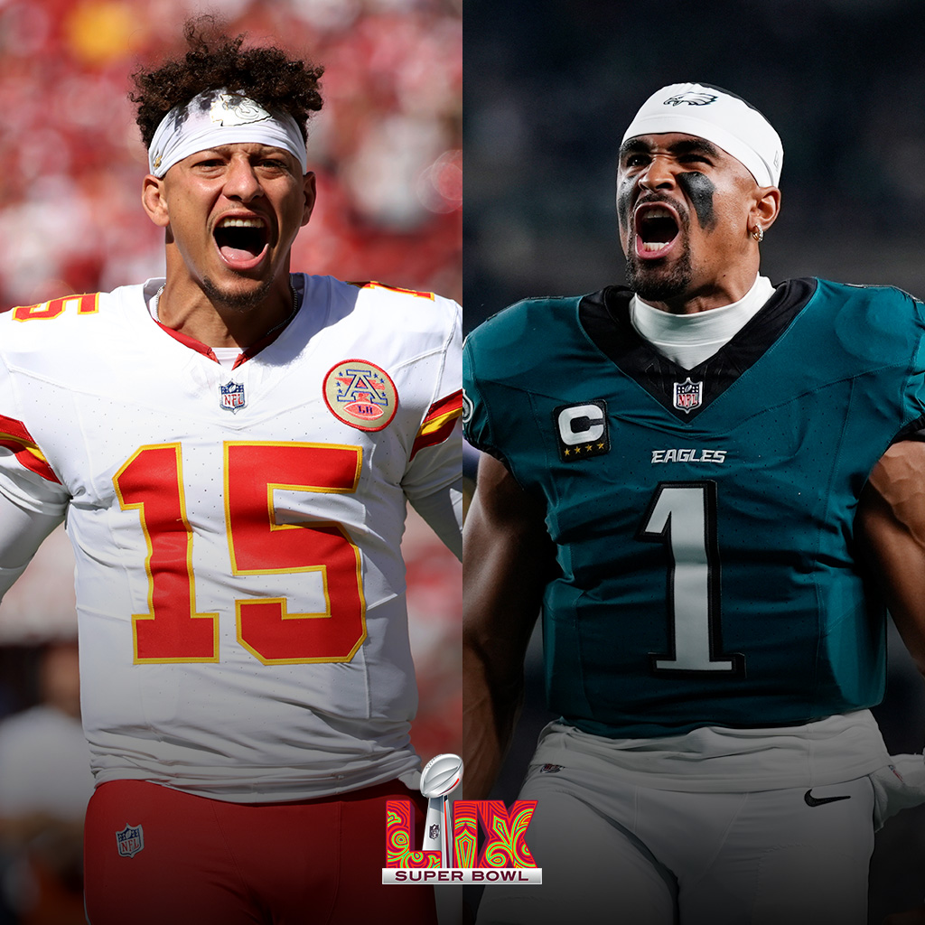 NFL UK & Ireland (@nflukire) on Twitter photo Back your guy in the Super Bowl!
โค๏ธ = <a href="/Chiefs/">Kansas City Chiefs</a> Patrick Mahomes
๐ = <a href="/Eagles/">Philadelphia Eagles</a> Jalen Hurts Back your guy in the Super Bowl!
โค๏ธ = <a href="/Chiefs/">Kansas City Chiefs</a> Patrick Mahomes
๐ = <a href="/Eagles/">Philadelphia Eagles</a> Jalen Hurts