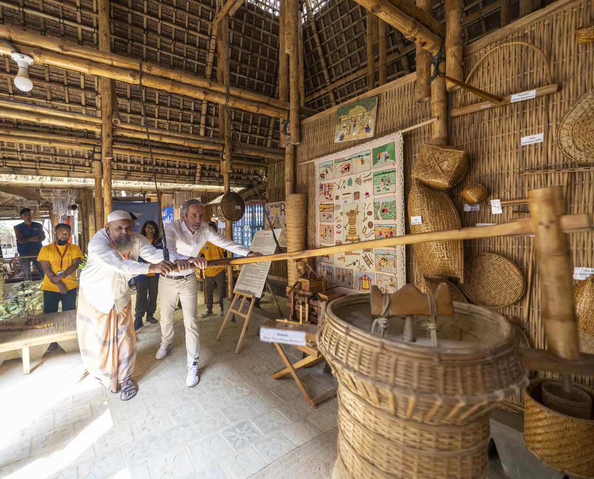 IOMBangladesh's tweet photo. 🙏 Grateful to 🇨🇭 for its commitment to #Rohingya #refugees in Cox's Bazar 🇧🇩!

Today a delegation from @SwissDevCoop visited IOM’s Innovation Valley, providing sustainable shelters to refugees, and the Rohingya Cultural Memory Centre, which preserves Rohingya cultural heritage. https://t.co/qvRQ3ieePD
