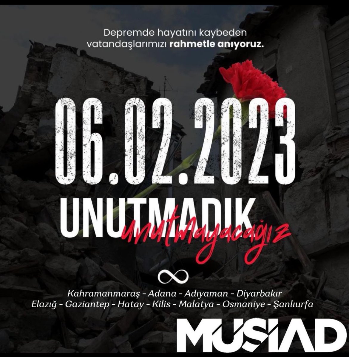 6 Şubat’ta yaşadığımız Asrın Felaketi Üzerinden iki yıl geçti. Gerçekleşen depremlerde, birlik ve beraberliğimizden aldığımız güçle, vatandaşlarımızın yanında olmaya, onların yaralarını sarmaya gayret gösterdik. Asrın felaketinin 2. Yıl dönümünde hayatını kaybeden vatandaşımızı