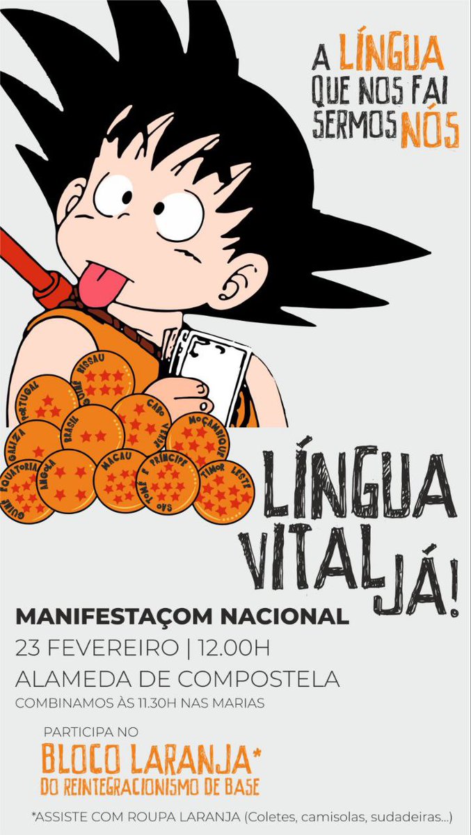 🟠 Apelamos a participar na mobilizaçom nacional em defesa da língua do próximo 23 de fevereiro participando junto ao reintegracionismo de base no Bloco Laranja. 
#LínguaVitalJá #ALínguaQueNosFaiSermosNós

#ALínguaQueNosFaiSermosNós
#LínguaVitalJá

#emGalego