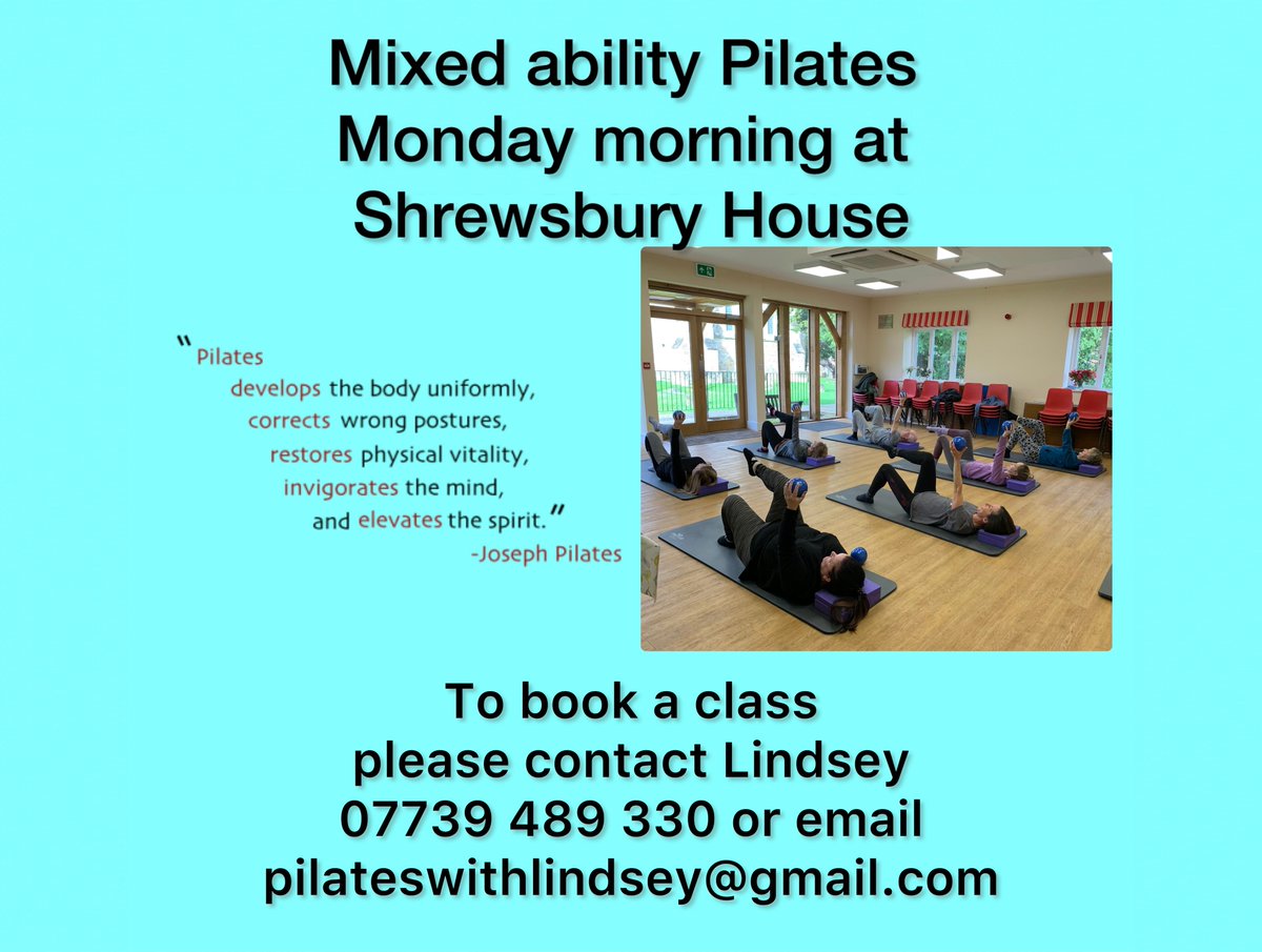 Start your week with Mixed ability Pilates on Monday mornings £9.00 per session
Join experienced Pilates instructor Linday for an hour long Pilates session involving mobility, strength, stretching and relaxation
To book your space contact pilateswithlindsey@gmail.com #se18