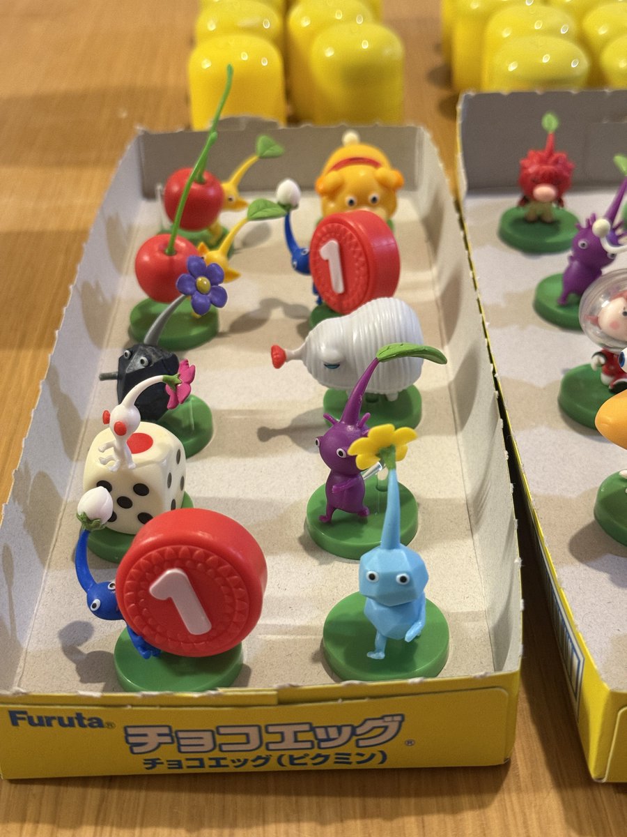 ピクミンチョコエッグ、手付かずの20個の結果。配置もこの通り。残りは