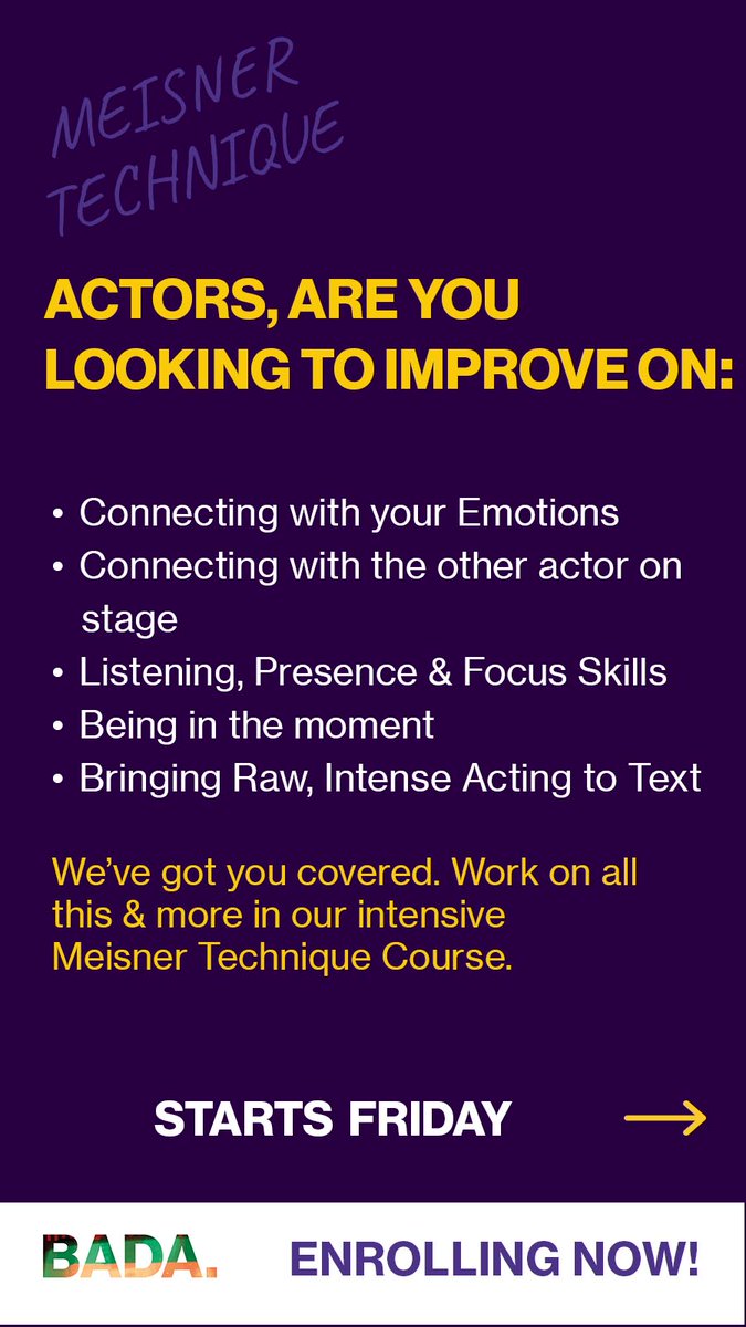 BADA_Acting's tweet image. beckdrama.com/book-now/meisn…

 #meisnertechnique #meisnerrepetition #meisnerclasses #meisnercourse #meisneracting #povrepeition #independentactivity #activitydoorexercises #meisnertechniquelondon