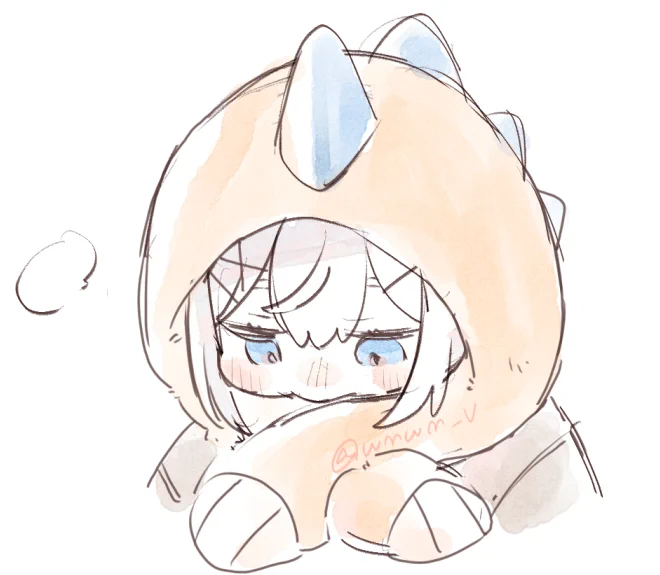 今日見かけた子どもの防寒具が可愛かったなあというらくがき 