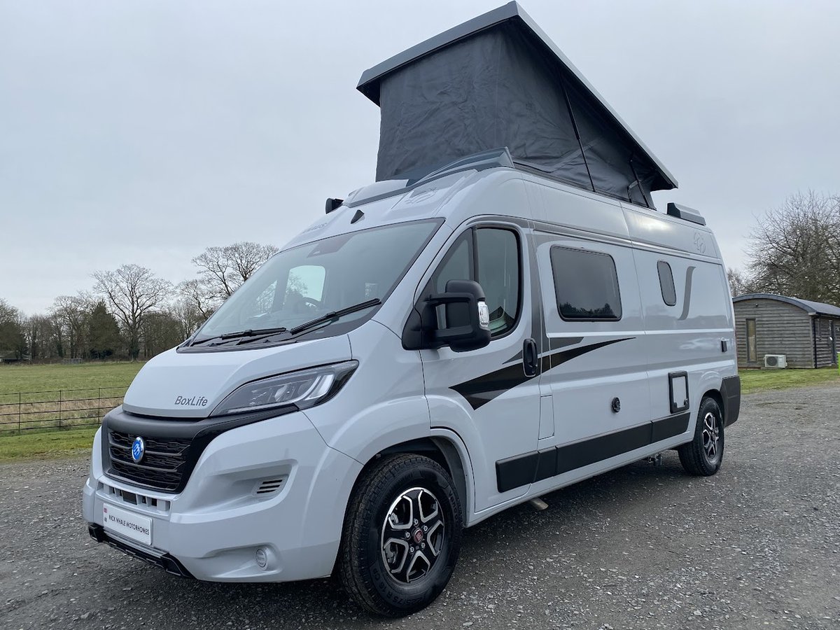 DestinationMoHo's tweet photo. The #Knaus #Boxlife 600 range is here &amp; on our pitch!
-
The versatility of the Boxlife 600 is ingenious. Rear lifting double beds, creating huge storage, hi-top, low profile or pop-top roof! Options, options, options. 
-
For all things Nick Whale &amp;  Knaus: https://t.co/6opI8e95ga https://t.co/5e4UGUCHvp