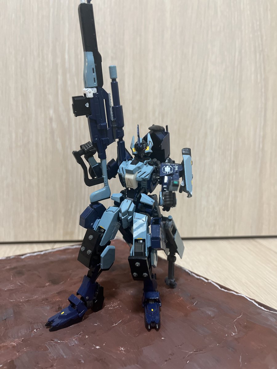 Mercury_555's tweet photo. スノーファントム/snow mirage
バイザー型大型スコープ、後ろ足の可動式ギミックを完全再現。
SMC！見てるか！蘇れ！
 #機動都市x  #supermechachampions
 #ガンプラ好きと繋がりたい https://t.co/1FPrVrnBWu