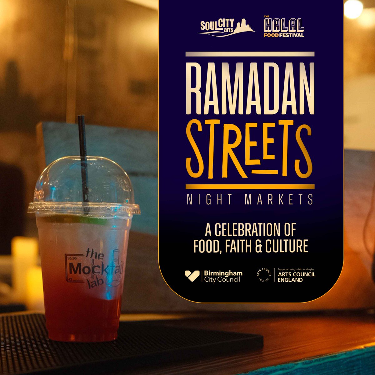‘Ramadan Streets’ launches in Birmingham - a 5 day cultural event &amp; night market where people together to experience the community spirit of Ramadan - street food/artisan vendors &amp; a showcase of outdoor projected films 

March 12-16th 5.30pm-Midnight
soulcityarts.com/ramadanstreets