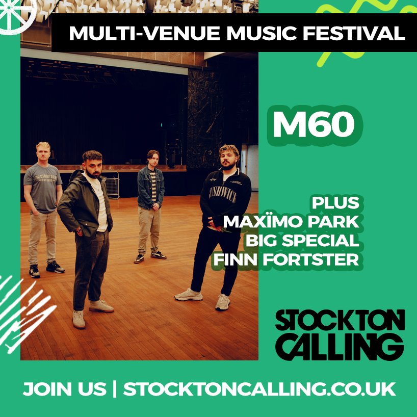 M60 (@officialm60) on Twitter photo Stockton called twice and we answered 📞
Buzzing to be playing <a href="/StocktonCalling/">Stockton Calling</a> with some mega artists!
Ps. Tour supports announced tomorrow 10am Stockton called twice and we answered 📞
Buzzing to be playing <a href="/StocktonCalling/">Stockton Calling</a> with some mega artists!
Ps. Tour supports announced tomorrow 10am