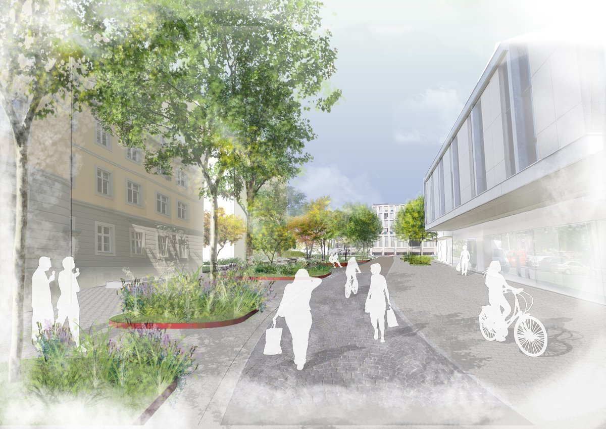 Die Budapester Straße in der Innenstadt #Bonn wird aufgewertet! Sie erhält grüne Inseln und erhöht mit dem neuen Budafok-Park die Aufenthaltsqualität und die Klimaresilienz mitten in der City. Alle Infos zur Neugestaltung auf bonn.de/budapester-str… &amp; hier bonn.de/pressemitteilu…