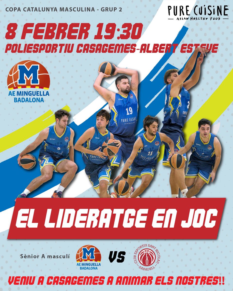 AEMinguella's tweet image. Aquest dissabte a les 19:30, partit entre el primer i segon classificat del grup 2 de Copa Catalunya. Amb una victòria, el nostre sènior A masc faria un pas important per mantenir serioses aspiracions d’ascens a Supercopa.
Necessitem el màxim suport. Tots a Casagemes a animar!!!