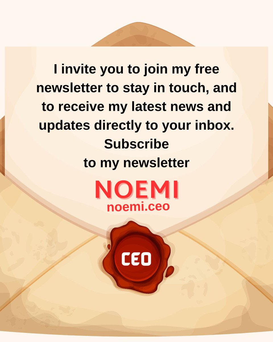 Subscribe to my free newsletter 
✉👉 noemi.ceo