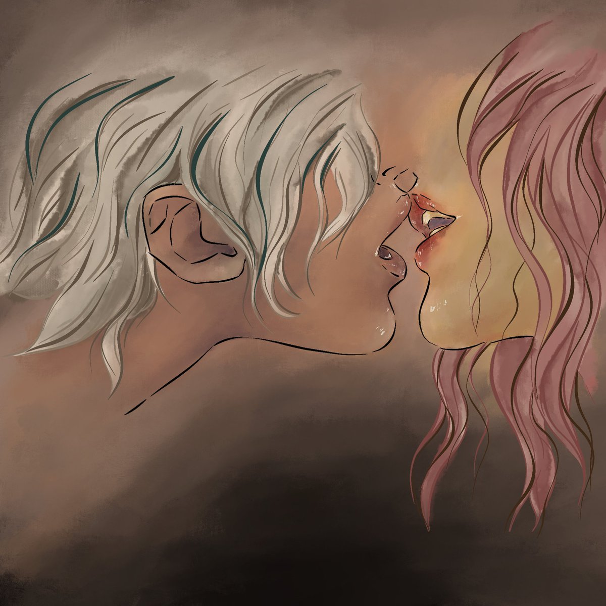 Chikushoh's tweet image. Hey dear , have a great day 🤞🏽  
Yeah.. why not! it is #artthursday

♦️ Inferno  1/1
" The flame that started at their fingertips flared through their gazes and now erupts upon their lips. There is no turning back—only the heat that burns, the desire that never wanes, and the