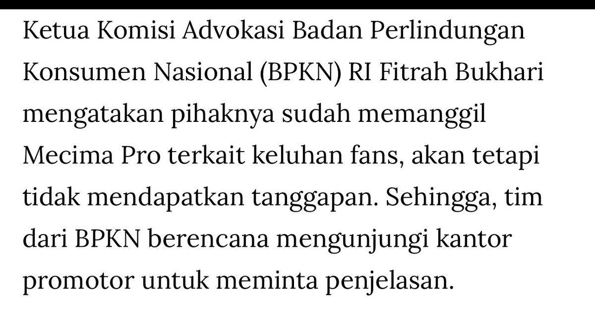 Mecima udah dipanggil BPKN tapi ga respon, apalagi sama fans.
Emang budeg <a href="/mecimapro/">MCP</a> 

Congkak bgt ya mentang2 udh gede gituu, jadi anti kritik dan semena2 sama customer dan staff