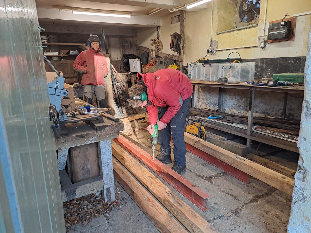We're in the workshop this morning preparing beams for a bridge replacement at Windermere...