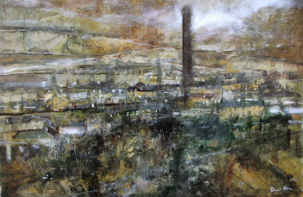 3347 Mill acrylic and oil on paper 12x18 inches £200 unframed if interested in purchasing please message me. <a href="/GrimArtGroup/">Grim Art</a>