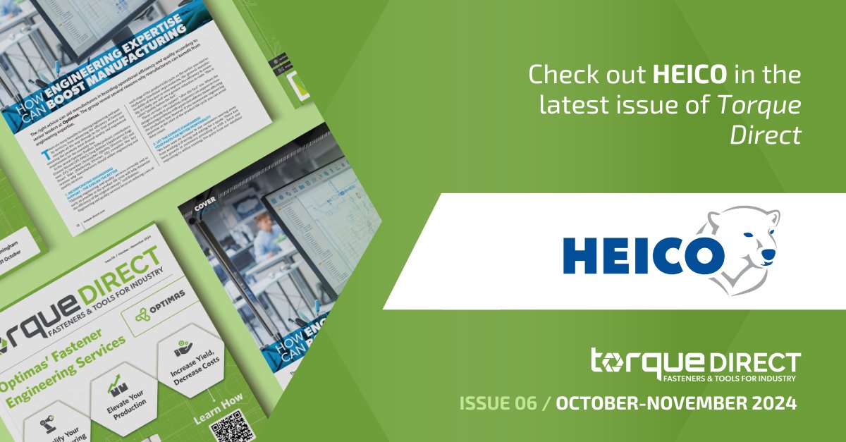 For the best value to secure and tighten bolted joints, get in touch with HEICO today!

Read more in Torque Direct's latest issue here - loom.ly/46CfE44

#Torque