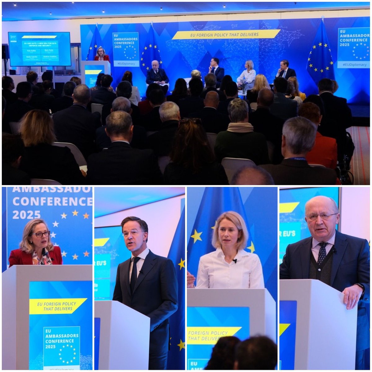 Nadia Calviño (@nadiacalvino) on Twitter photo Very good exchange with <a href="/SecGenNATO/">Mark Rutte</a> & <a href="/eu_eeas/">European External Action Service - EEAS 🇪🇺</a> <a href="/kajakallas/">Kaja Kallas</a> & <a href="/defis_eu/">EU Defence and Space</a> <a href="/KubiliusA/">Andrius Kubilius</a> at the Ambassadors Conference, with a strong message of unity and determination to reinforce 🇪🇺 security & defense capabilities. 
We are working together for a strong Europe in a safer world. Very good exchange with <a href="/SecGenNATO/">Mark Rutte</a> & <a href="/eu_eeas/">European External Action Service - EEAS 🇪🇺</a> <a href="/kajakallas/">Kaja Kallas</a> & <a href="/defis_eu/">EU Defence and Space</a> <a href="/KubiliusA/">Andrius Kubilius</a> at the Ambassadors Conference, with a strong message of unity and determination to reinforce 🇪🇺 security & defense capabilities. 
We are working together for a strong Europe in a safer world.