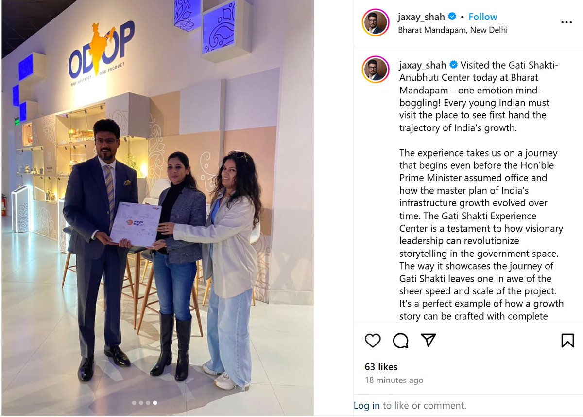 smritischandel's tweet photo. Mr. Jaxay Shah, Chairperson of the Quality Council of India (QCI), visited Gati Shakti Anubhuti Center today at Bharat Mandapam. He highly praised the work done by the amazing  team Moving Pixels. https://t.co/EnsNjrZogl