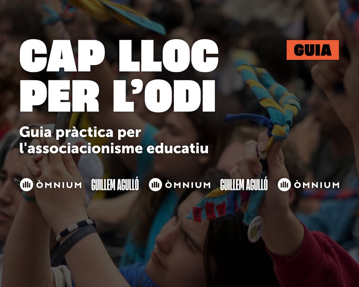 📙 Des de l'<a href="/EFGuillemAgullo/">Escola de Formació Guillem Agulló</a> i l'associacionisme educatiu s'ha presentat la guia "Cap lloc per l'odi".

✊ Una guia que neix com a eina per abordar els discursos d'odi des de l'associacionisme educatiu. 

🔗 Descarrega-la de manera gratuïta a: escolaguillemagullo.cat/recursos/assoc…