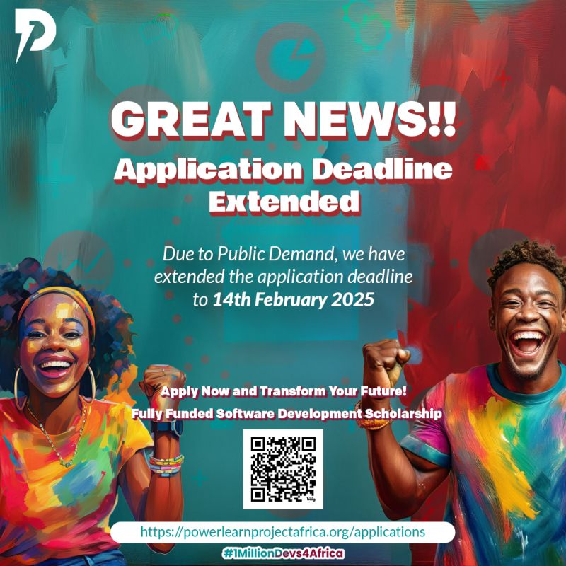 wilsonjuma254's tweet photo. Power Learn Project Application Extended
Fully Funded Scholarship
Apply Here: https://t.co/C0vAMkE3B8 https://t.co/j1aVjb29aa