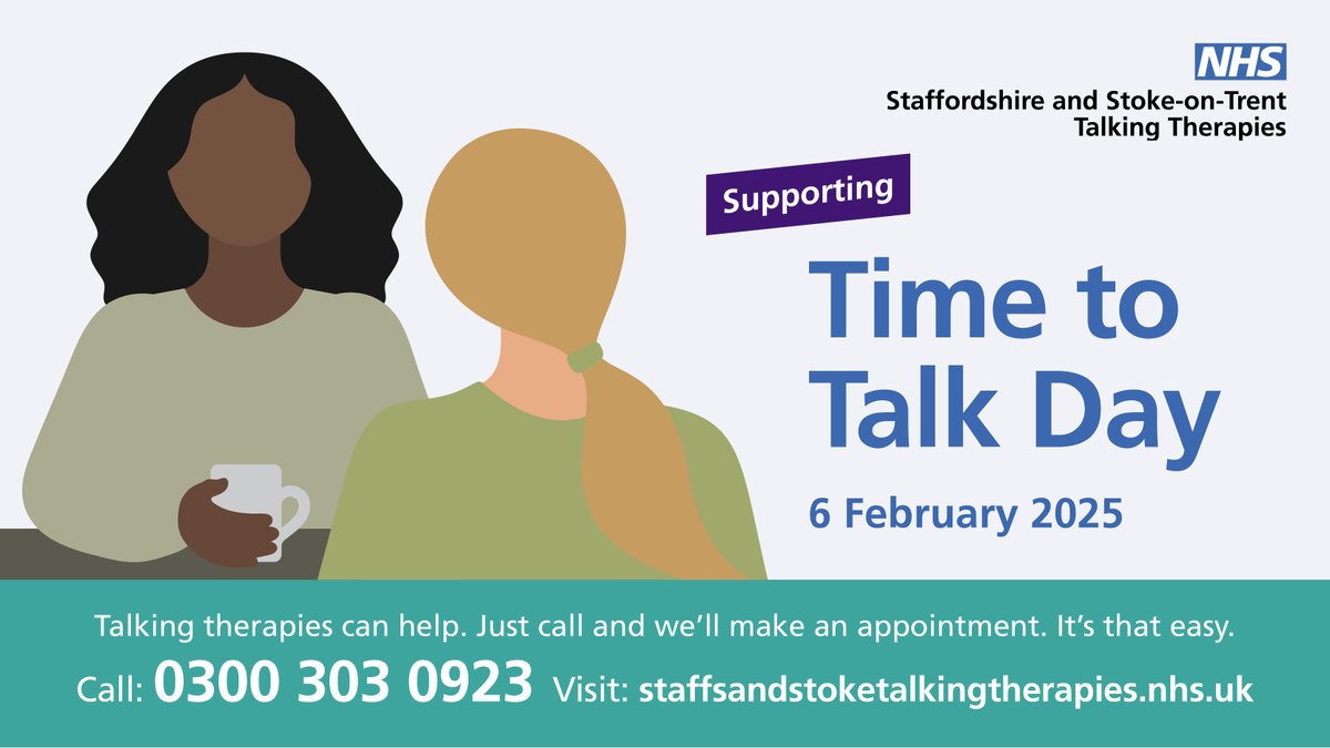 Staffs & Stoke NHS Talking Therapies (@mpftwellbeing) on Twitter photo We are supporting #TimeToTalkDay How are you feeling today? It's okay to talk about mental health, let's break the stigma. <a href="/mpftnhs/">Midlands Partnership University NHS FT</a> <a href="/ClinLeadWBM/">Sarah Watts</a> <a href="/CombinedNHS/">CombinedNHS</a> <a href="/BurtonMind/">Burton and District Mind</a> <a href="/WombourneParish/">Wombourne Parish Council</a> <a href="/StaffordshireCC/">Staffordshire County Council</a> <a href="/healthwatchsot/">Healthwatch Stoke</a> <a href="/BurntwoodTC/">Burntwood TC</a> <a href="/Ummar24/">Ummar</a> We are supporting #TimeToTalkDay How are you feeling today? It's okay to talk about mental health, let's break the stigma. <a href="/mpftnhs/">Midlands Partnership University NHS FT</a> <a href="/ClinLeadWBM/">Sarah Watts</a> <a href="/CombinedNHS/">CombinedNHS</a> <a href="/BurtonMind/">Burton and District Mind</a> <a href="/WombourneParish/">Wombourne Parish Council</a> <a href="/StaffordshireCC/">Staffordshire County Council</a> <a href="/healthwatchsot/">Healthwatch Stoke</a> <a href="/BurntwoodTC/">Burntwood TC</a> <a href="/Ummar24/">Ummar</a>