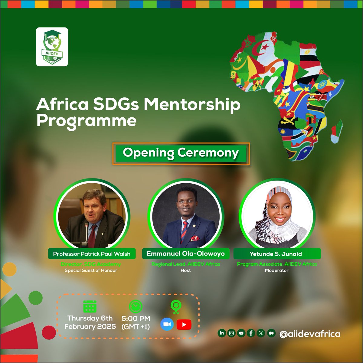 The Africa SDGs Mentorship Programme is not just a program, it is a school of impact, a community of changemakers.
Today we welcome passionate people as they embark on this journey  with <a href="/ppwone/">Patrick Paul Walsh</a> Professor Patrick Paul Walsh, Director of The SDG Academy, as our guest of honour.