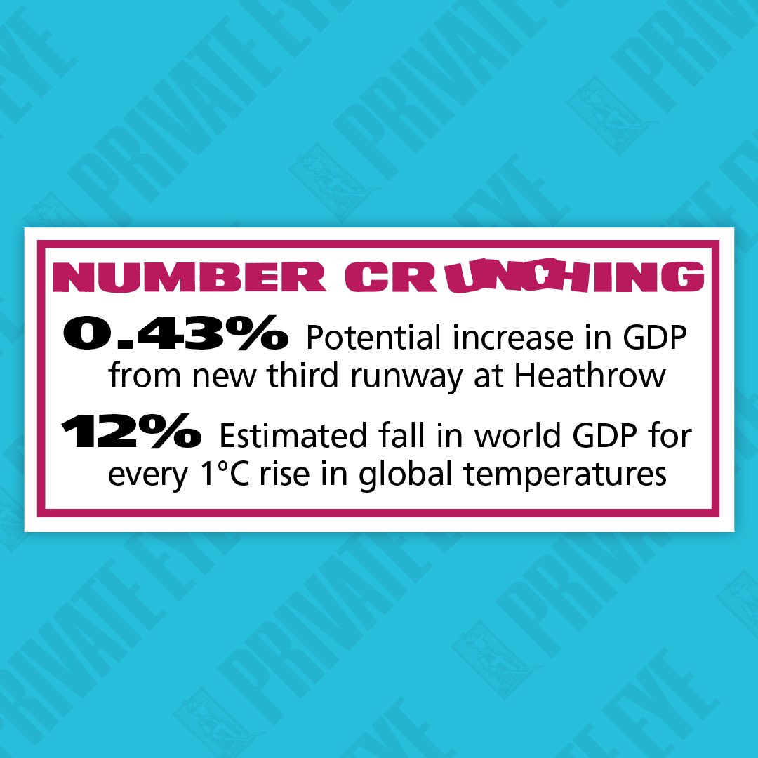 Number crunching: Potential increase in GDP from new third runway at Heathrow v estimated fall in world GDP for every 1°C rise in global temperatures.