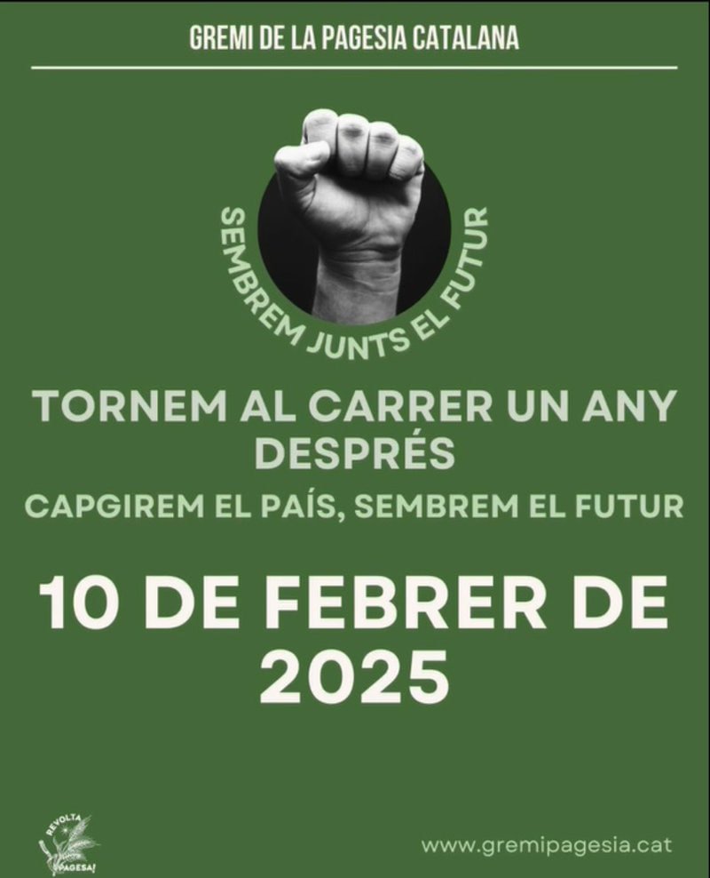 ⬛️⬜️ Tot el suport a la pagesia en les legítimes protestes arreu del país. 

Animem les territorials de l’Assemblea a participar-hi i a oferir l’ajut que calgui perquè la pagesia resisteixi. 

Ja n’hi ha prou! 

#RevoltaPagesa 
#independència