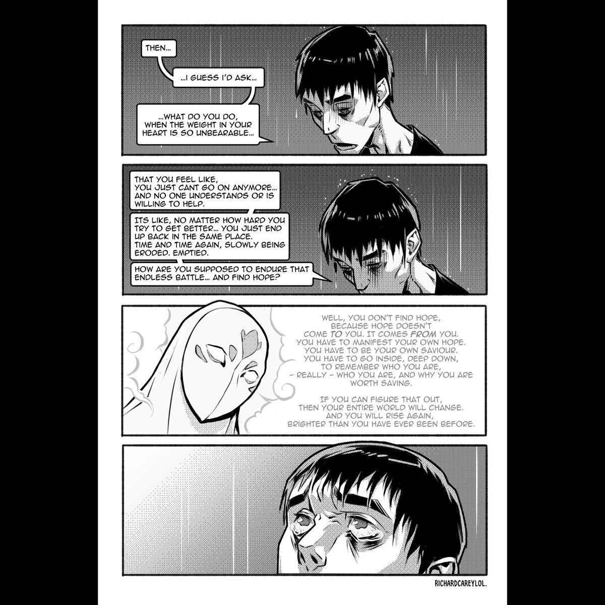 I made this for me.
.
.

#MentalHealthMatters #EndTheStigma #DepressionAwareness #MentalHealthSupport #FindingHope #MyStory #ArtForHealing #MentalHealthArt #ExpressYourself #Procreate #ClipStudioPaint #DigitalArt #ComicArt #Yonkoma #MangaArt #HopefulArt #HealingThroughArt