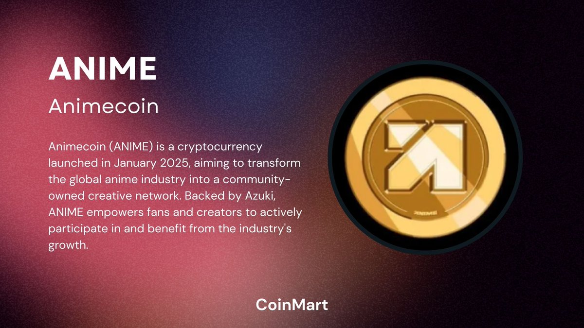 🚀 Discover $ANIME - <a href="/animecoin/">Animecoin</a> and its growing community!  Now available for trading on CoinMart:
coinmart.nl/en/buy/anime-a…

#ANIME #ANIMECOIN #Crypto #cryptocurrency