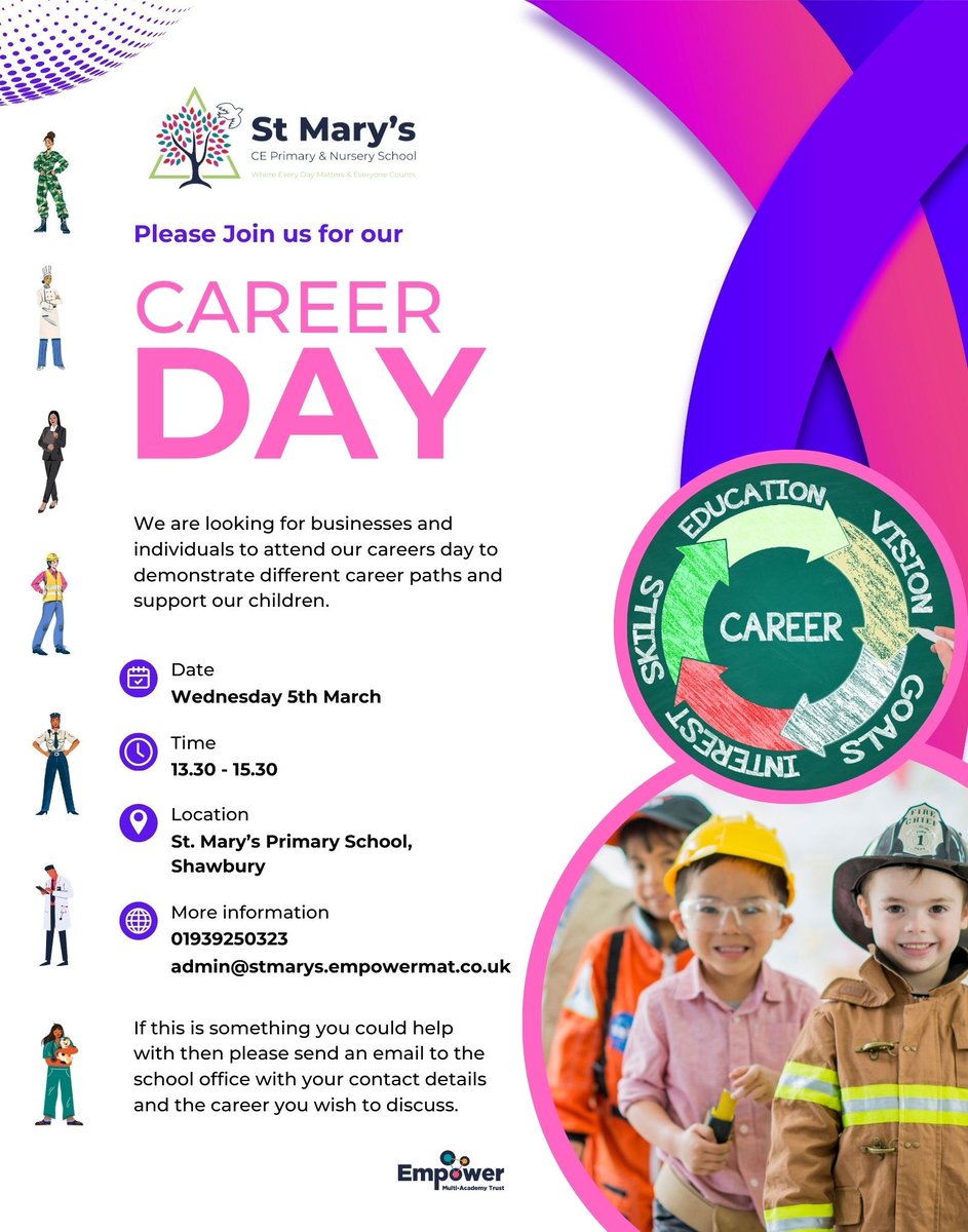 St Mary's Primary School and Nursery Career Day - Wed 5 March.
RAF HIVE