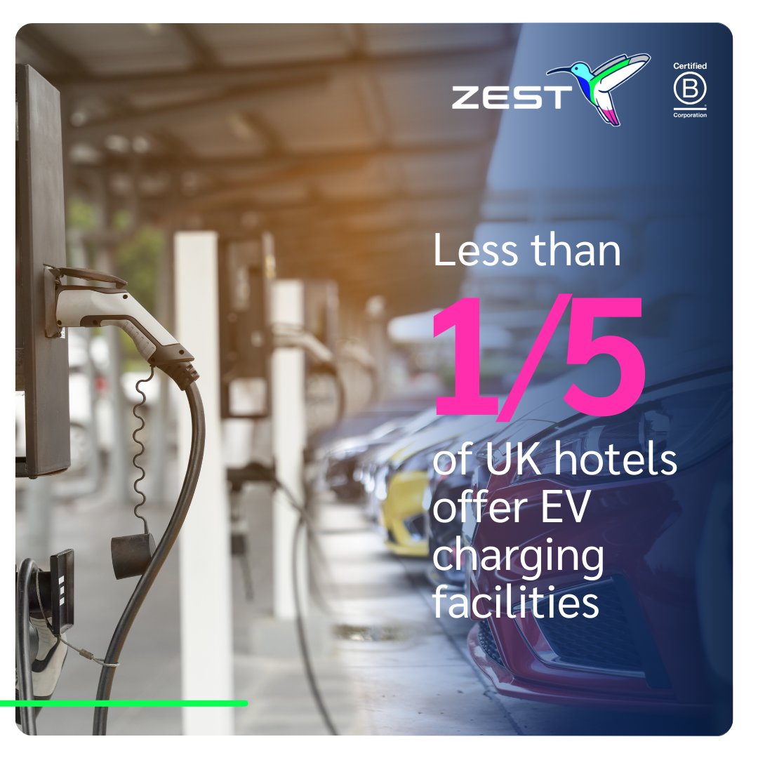 ⚡ According to <a href="/zap_map/">Zapmap</a>, around 1,750 UK hotels offer EV charging, meaning less than 1/5 provide this service. 💡📈 By integrating EV charging into their offer, hotels can support the growing number of EV driving guests while gaining new a revenue stream.