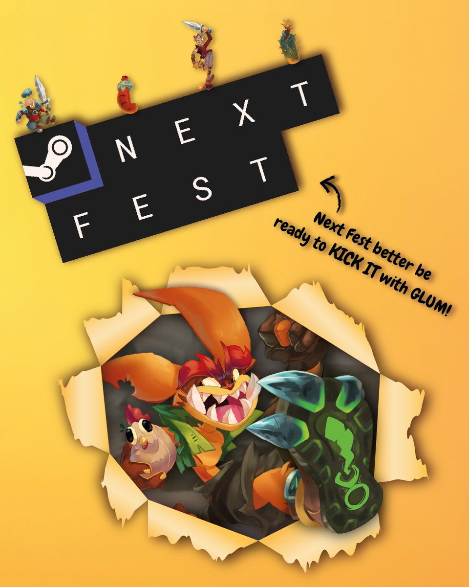 GlumTheGame's tweet image. GLUM takes Steam Next Fest 🔥
Get ready for a demo with kick-ass physics combat, a unique Style Point System, wacky magic abilities and goofy collectables 😈​Only available during SNF, Feb 24 - March 3rd! 
Wishlist GLUM TODAY on Steam (link in bio) #SteamNextFest  #indiedev #demo