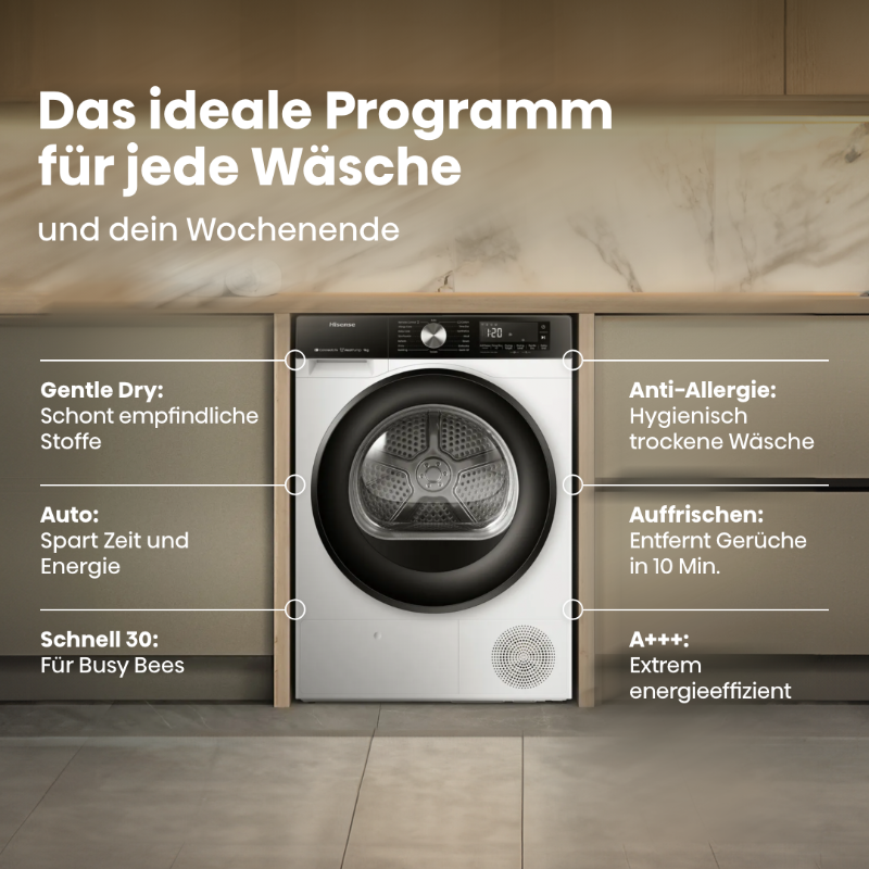 Raus aus der Arbeitswoche, rein in den Wäsche-Wahnsinn? 😅
Ob große Mengen an Bettwäsche oder besonders empfindliche Stoffe – der DH3S902BW3 regelt das in Nullkommanichts. Dein Wochenende, dein Programm! ✌️✨ #hisense #qualität #premium #hochwertig #spitzenqualität