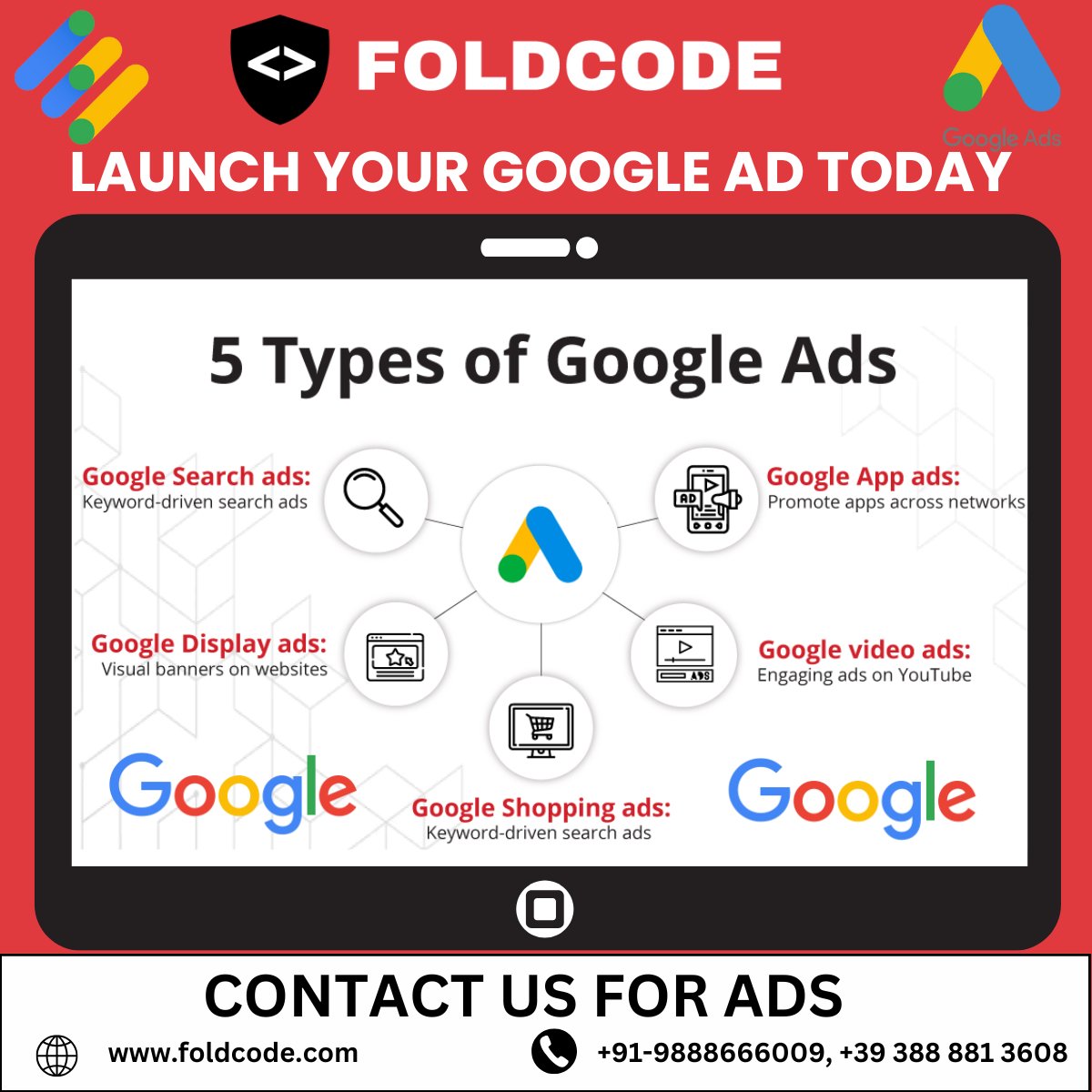 foldcode's tweet image. First Step Toward Growth: Google Ads.

No matter your industry, Google Ads can take business to new heights:
1️⃣ Define goal (traffic, leads, sales)
2️⃣ Identify your audience
3️⃣ Launch your first campaign

Need help? Let’s connect and make your business visible! BusinessGrowth