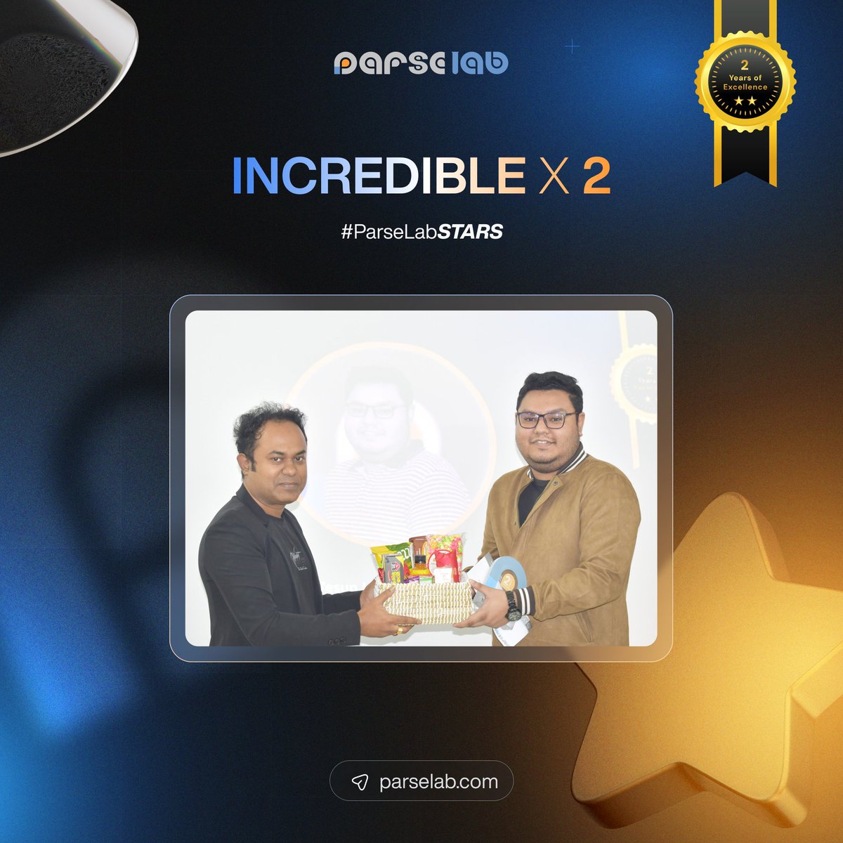 parselabllc's tweet photo. 2 years of Brilliance ➕

Countless client dealings, meetings, coffee runs, and office shenanigans!

Congrats to Jesun Uddin Mazumder ✋🤚

Here's to many more years of putting up with us!

#ParseLabSTARS #ParseLab #WorkAnniversary #EmployeeMilestone https://t.co/RQ5VBLoezN