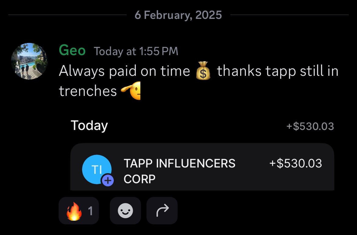 Yeah, They are getting paid! 
You can trust Tapp

Stop sitting on the sidelines
Start changing your life💫